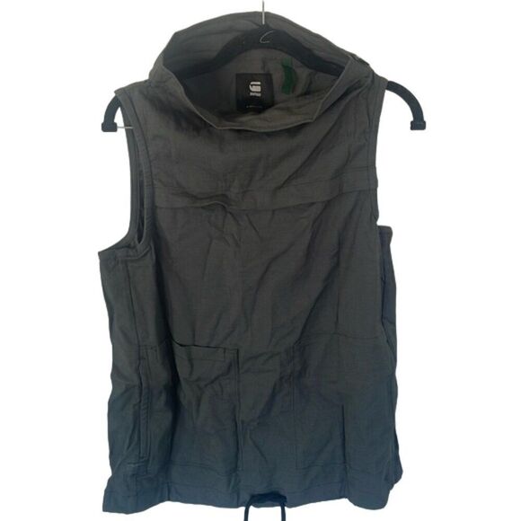 G Star Mock Neck Top Sleeveless Shirt Graphite Women's Size Medium NWT - Picture 6 of 7